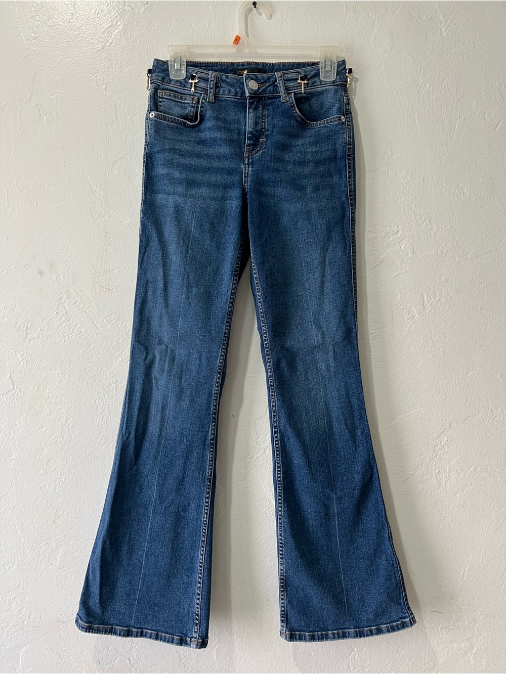Maje Prame Flared Jeans in Blue Cotton